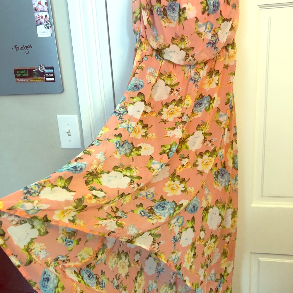 Forever 21 - Sz S Hi-Low Strapless, Floral Dress